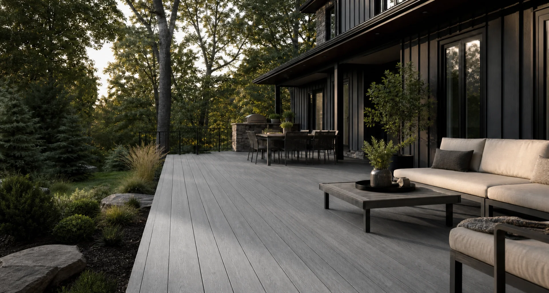 Modern Canadian home with premium wood-look decking
